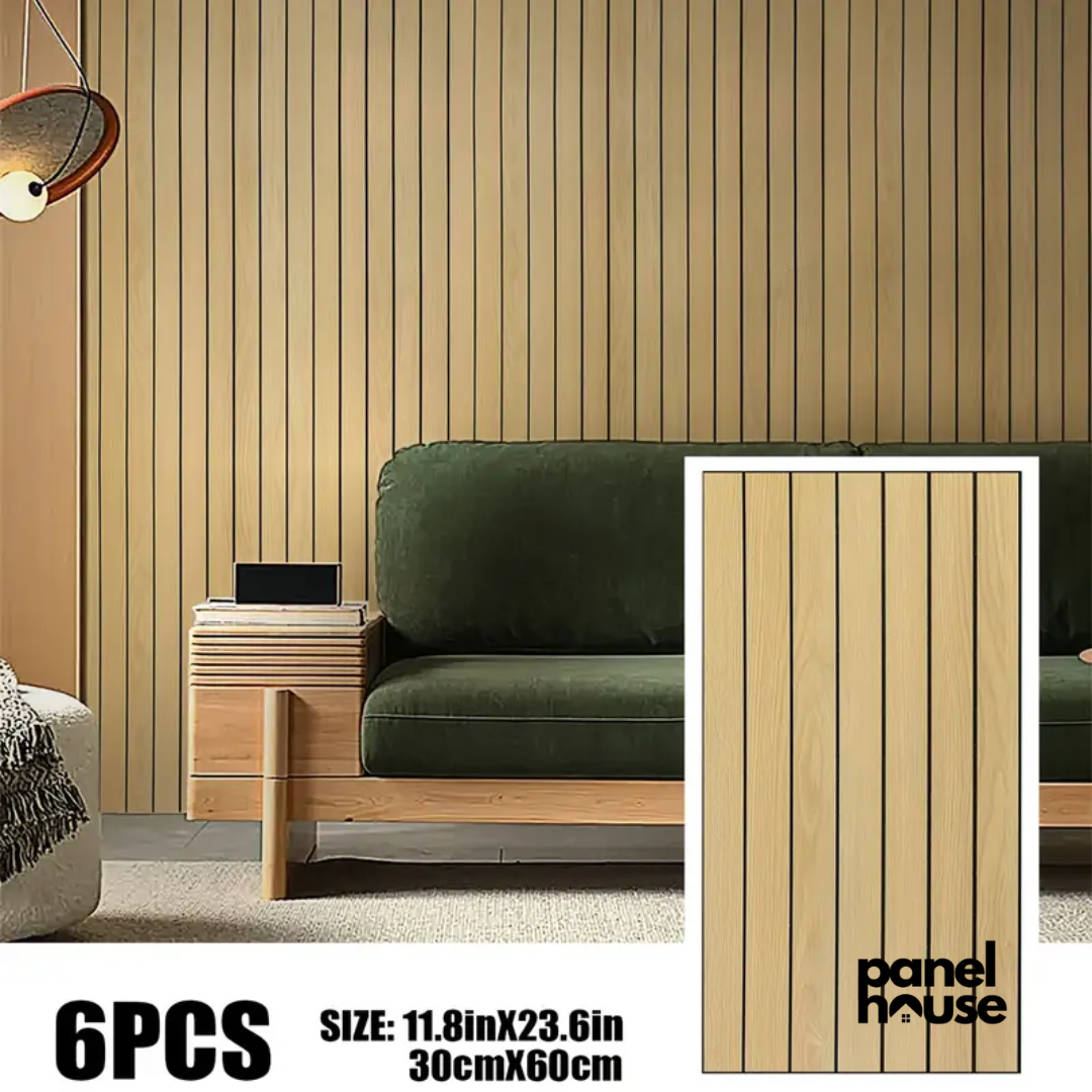 3D Wood Slat Wall Panels, Self-Adhesive, Removable, Waterproof Buy 1, Get 6 Premium Panels for Only Β£7! (30cm x 60cm)