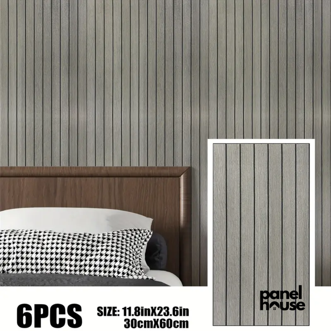 3D Wood Slat Wall Panels, Self-Adhesive, Removable, Waterproof Buy 1, Get 6 Premium Panels for Only Β£7! (30cm x 60cm)