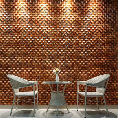 Solid Wood 3D Mosaic Panel Premium ✅ (30 x 30 cm)