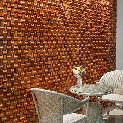 Solid Wood 3D Mosaic Panel Premium ✅ (30 x 30 cm)
