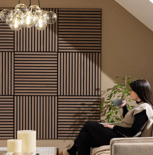 60cm x 60cm Square Wood Acoustic Wall Panel Multiple Colors